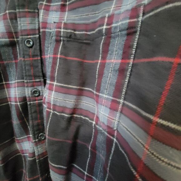 Eddie Bauer Shirt Mens XL Tall Gray Flannel Long Sleeve Plaid Hiking Outdoor - Picture 3 of 7